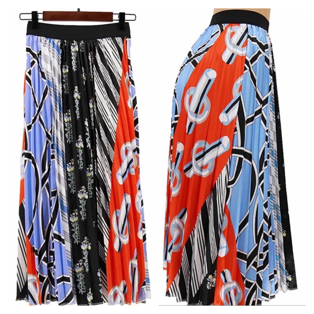 Print Silky Satin Skirt